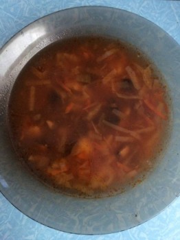 Щи из свежей капусты и лесных грибов