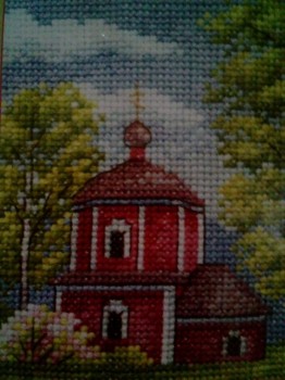 Примерно, что вышила, но без зелени справа.