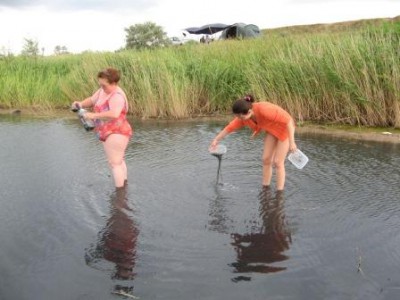 Добыча лечебной грязи.