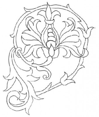 Вышивка гладью - Scroll_Flower_01.jpg