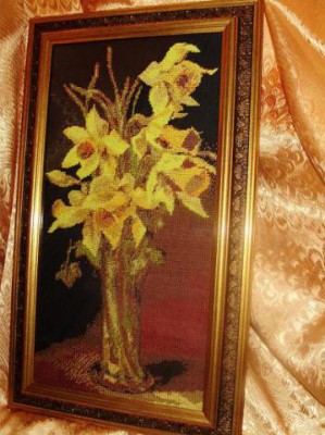 Вышивка крестиком 2  - нарцисы.JPG