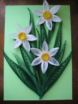 Квиллинг, торцевание и другие виды бумагопластики - нарциссы.jpg