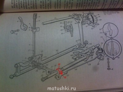 Схема механизма двигателя ткани