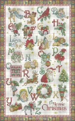 Полезные ссылки для вышивальщиц. Схемки - Vermillion258 Christmas Alphabet.jpg