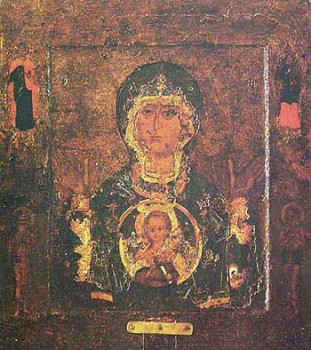 Особенно чтимые нами иконы Пресвятой Богородицы - Ikona_Bozhiei_Materi_Znamenie__XII_v__sobor_Sv__Sofii_v_Novgorode.jpg